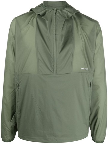 Norse Projects - logo-print hooded jacket - men - Elastane/Polyamide - XXL - Green