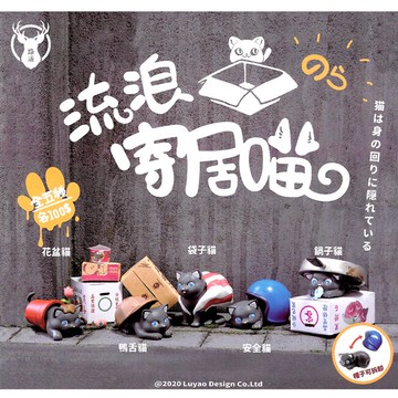 全套5款【正版授權】流浪寄居喵 扭蛋 轉蛋 流浪喵 寄居貓 暫居貓 路遙圓創 - 707903