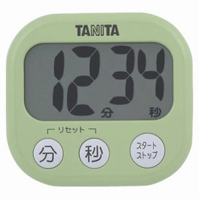 タニタ キッチン タイマー マグネット付き 大画面 でか見えタイマー 100分 グリーン TD-384
