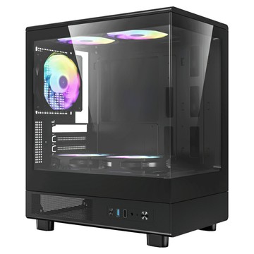 darkFlash大飛 MOTI 鏡之小島 M-ATX 全景式機殼 電腦機殼 白色 黑色 粉紅色