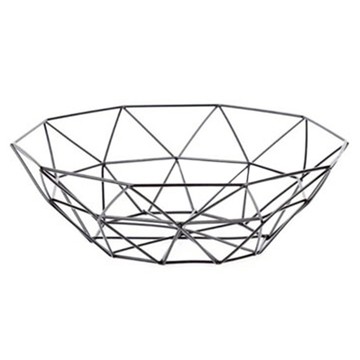 natureahn 斜紋鐵製水果零食籃 黑色  S(26 x 8cm)  1個