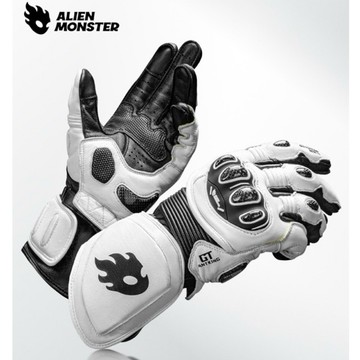 外星怪GT競技長版摩托車手套 防水防摔🇹🇼現貨 真皮防摔CE認證 碳纖維防火布TPR透氣排汗 賽事護具機車騎士手套