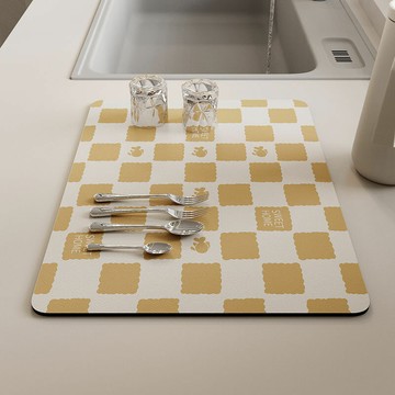 楓林宜居 卡通可愛廚房洗碗池瀝水墊浴室吸水地毯硅藻泥衛生間洗漱臺速干墊