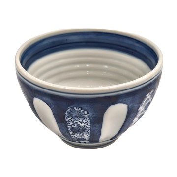 佐祖陶瓷 藍染祥紋4吋井-日本制 寬x高(約) 13.5x8.5cm 容量(約)600ml 材質/瓷器  1個