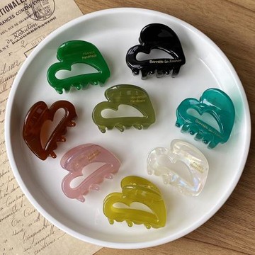 清爽果凍色~韓國FRANCE中小號愛心形抓夾 法式氣質發夾頂夾鯊魚夾