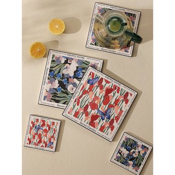 法式復古陶瓷餐墊餐桌隔熱墊碗墊盤墊菜墊鍋墊高顏值杯墊茶壺墊子