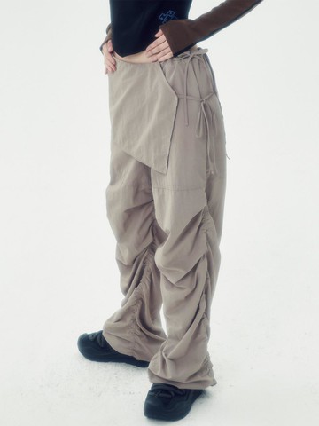 SKIRT LAYERED SHIRRING PANTS