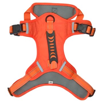 背心式防衝撞寵物反光背帶 狗狗胸背帶 防暴衝帶把手  XL  橙色  1個