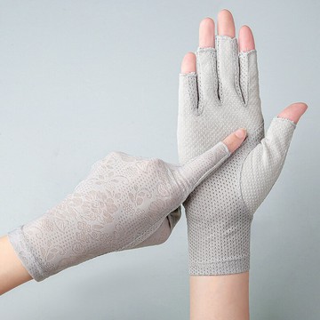 【冰絲觸屏】半指手套 防曬手套 騎行手套 美甲手套 防滑手套 7038冰絲面料 露指設計 女士春夏適用 開車採茶必備