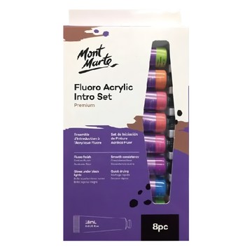 Mont Marte 蒙瑪特 壓克力螢光色盒套装  8色 18ml