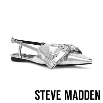 STEVE MADDEN-DAZZLED 大蝴蝶結尖頭涼鞋-銀色