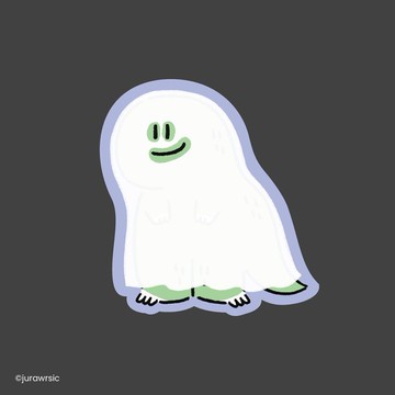 Jurawrsic 防水 PVC 裁形貼紙，奇幻恐龍幽靈造型