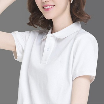 🚀台灣出貨&柔軟透氣⚡夏季純色學院風運動polo衫工作服新款女學生班服襯衫領短袖t恤女