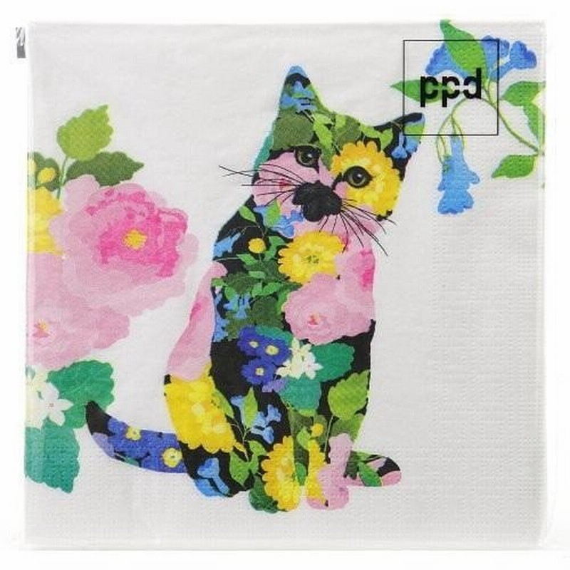 ★ti-flair 可愛い ペーパーナプキン デコパージュ ☆イラスト風 可愛い犬と小屋 足跡 動物☆(Pet Dogs)（1枚 バラ売り)