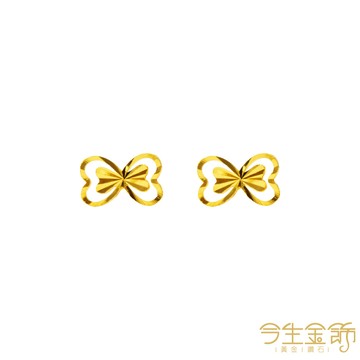 今生金飾 5G小蝴蝶結耳環(網路獨賣) 黃金耳環