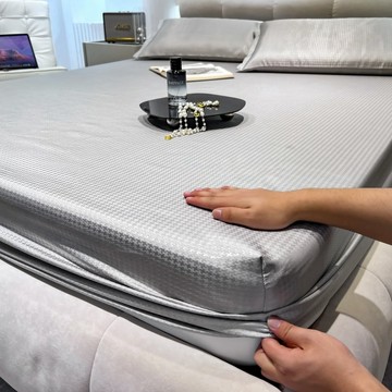 台灣出貨 千鳥格涼蓆床包 床包三件套 冰涼床包 冰絲床墊 雙人床包 雙人涼席 冰絲床包 冰絲涼蓆 雙人床單 床罩 床套