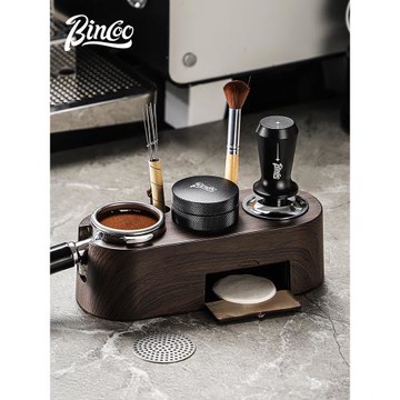Bincoo咖啡器具壓粉錘套裝布粉器底座三件套意式咖啡機51mm/58mm