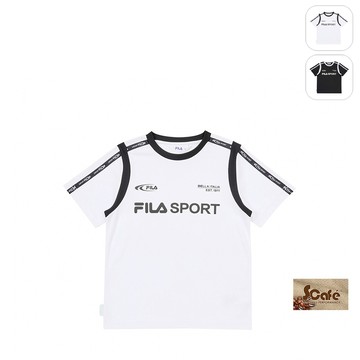 【FILA】KIDS 孩童款 吸濕排汗 短袖圓領T恤-白色 1TEZ-4305-WT