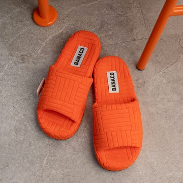 韓國 BANACO VIVID 毛巾布居家拖鞋 橘 - M