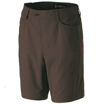 [ WILDLAND 荒野 ] 女 日本紗彈性抗UV短褲 深卡其 / 0A31383-63 {L}