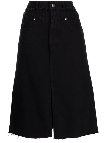 izzue - distressed high-waisted denim skirt - women - Cotton - 27 - Black