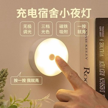 桃園出貨✨網紅ins充電式迷你護眼小夜燈學生宿舍臥室睡眠牀頭三色氛圍燈