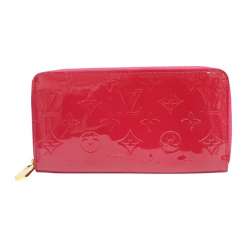 LOUIS VUITTON LV 路易威登 桃紅色 漆皮 Zip 拉鍊長夾 M91597 【二手名牌BRAND OFF】