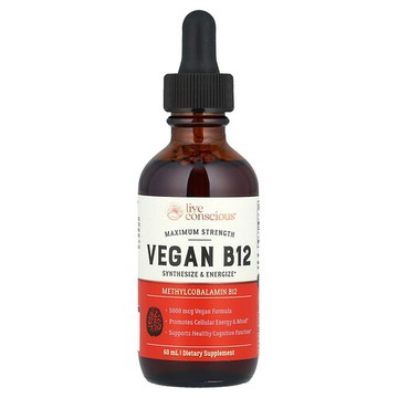 Live Conscious, 全素食 B12，特強型，60 毫升