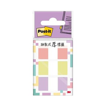 3M Post-it利貼抽取式超厚材質標籤/686-SUN/38x18mm/38張x3色/包