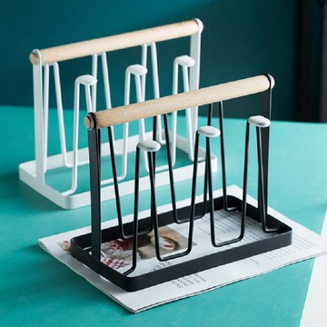 北歐ins鐵藝創意家用瀝水杯架客廳收納水杯掛架帶手提杯子置物架