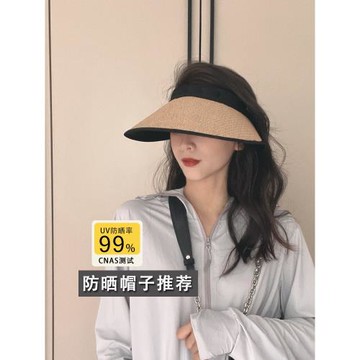 Classy key新加坡設計師聯名款遮陽防曬草帽夏季防紫外線空頂帽女