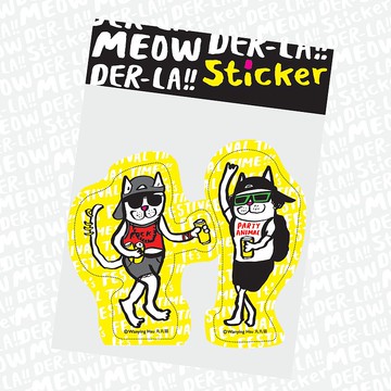 丸丸貓大貼紙 Party animals