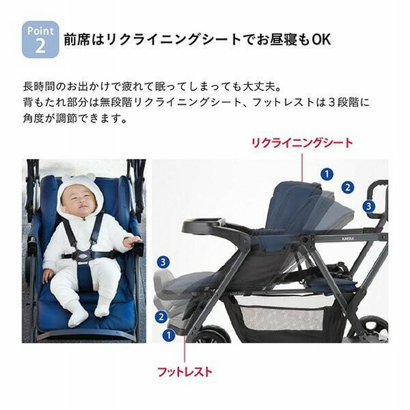 カトージツーシーター2人乗りベビーカー背もたれシート