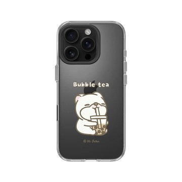 iPhone 16 Pro Clear Case（相機按鈕） 透明 - 嗨小強 Hi John - I Love Bubble tea
