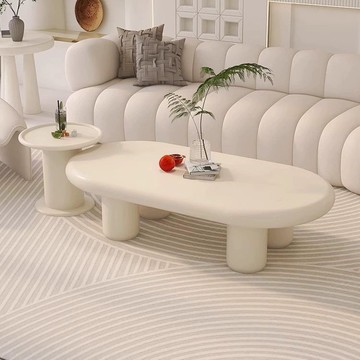 【台灣公司 可打統編】奶油風民宿茶幾小戶型客廳簡約現代橢圓公寓家用小桌子ins風網紅 可開發票 全館六折 工廠現貨直銷 新品特價 c9112