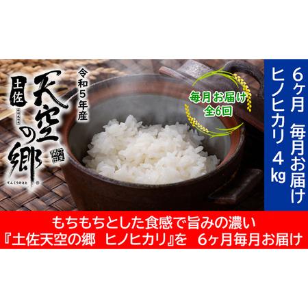 ふるさと納税 ★令和5年産★農林水産省の「つなぐ棚田遺産」に選ばれた棚田で育てられた土佐天空の郷 ヒノヒカリ 4kg定期便 毎月お届け 全6回 高知県本山町