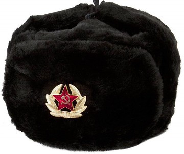 USHANKA 俄羅斯軍事蘇聯軍隊冬季士兵帽子人造毛皮蘇聯紅星徽章