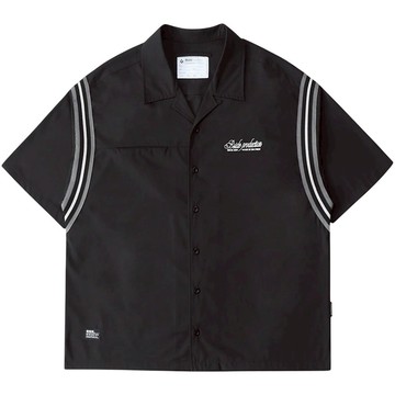 B-SIDE BS BOWLING SHIRT 織帶古巴領 保齡球衫 (黑色)