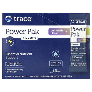 Trace, PowerPak + Immunity，檸檬漿果味，30 包，每包 0.19 盎司（5.3 克）