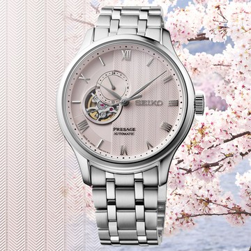 SEIKO精工 PRESAGE系列 日式庭園 開芯機械腕錶 41.8mm (4R39-00W0F/SSA465J1)
