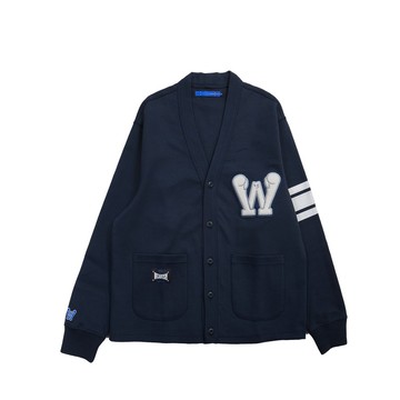 拳魂重磅印花開襟外套-霧藍