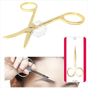 K-017不繡鋼眉剪.美容小剪刀(彎型)-單入  [50657]修整雜毛.假睫毛