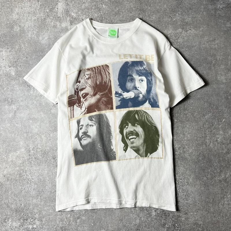 00s THE BEATLES オフィシャル Let It Be プリント 半袖 Tシャツ S  
