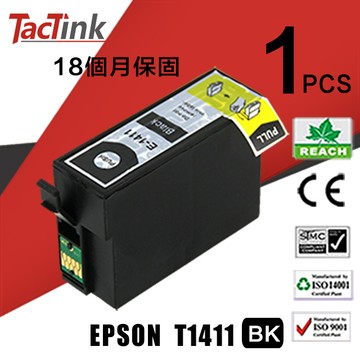 【TacTink】EPSON 相容墨水匣 T1411 黑色BK