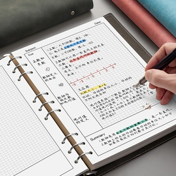b5軟皮康奈爾筆記本活頁本5r記憶法高效筆記本a4思維導圖筆記本子活頁紙活頁替芯可拆卸大容量九孔活頁夾外殼