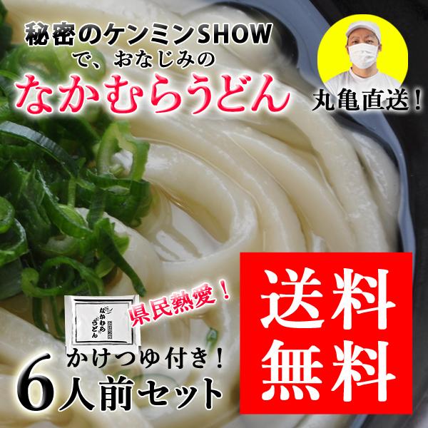 なかむら半生うどん６食かけつゆ付き！送料無料！