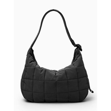 男女同款絎縫菱格月牙包2025春季新款斜挎包運動大容量托特包