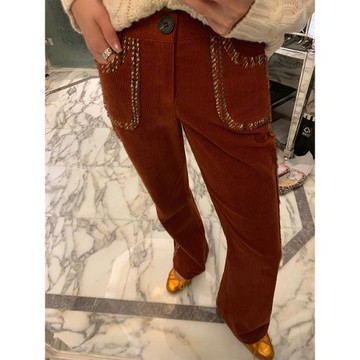 落落狷介 燈芯絨喇叭褲女2024年新款褲子秋冬小個子穿搭顯瘦長褲