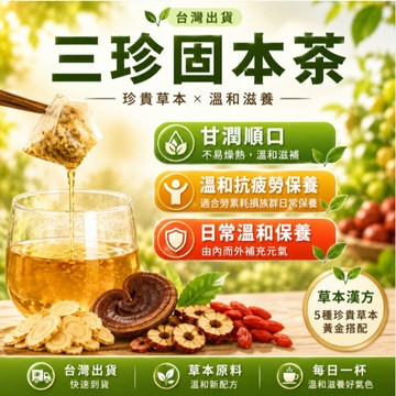 【台灣現貨】參斛靈三珍固本茶 西洋參靈芝茶  人參 石斛 靈芝 養生茶 上班族 勞累 補元氣 茶 茶包 茶葉 女性養生茶
