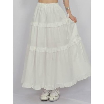 Codibook｜韓國 EEZEE 蝴蝶結蛋糕長裙SK007［預購］裙子 荷葉邊裙 女裝